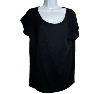 CALVIN KLEIN COLLECTION 100% Cashmere Black short sleeve Sweater Size large vtg